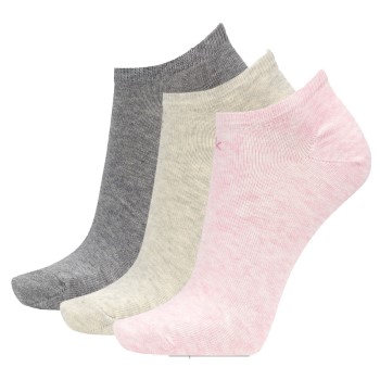 Calvin Klein Legwear Calvin Klein Strømper 3P Chloe Cotton CK Logo Liner Socks Rosa/Grå Strl 37/41 Dame