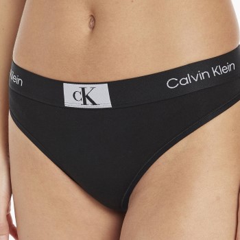 Calvin Klein Trusser CK96 Cotton Thong Sort bomuld Medium Dame