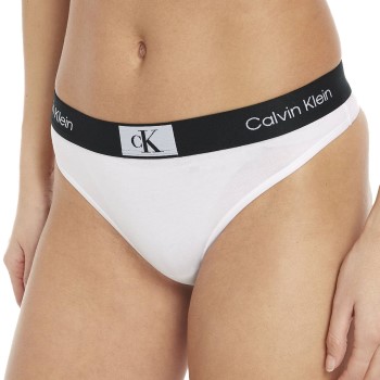 Calvin Klein Trusser CK96 Cotton Thong Hvid bomuld Large Dame