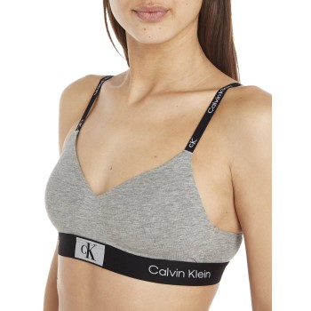 Calvin Klein Bh CK96 String Bralette Lysegrå bomuld Large Dame