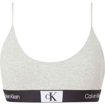 Calvin Klein Bh CK96 Unlined Bralette Lysegrå bomuld Large Dame