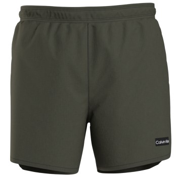 Calvin Klein Badebukser Cool Iconic Texture Swimshorts Mørkgrøn  Large Herre