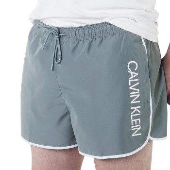 Calvin Klein Badebukser Core Solid Short Runner Swim Shorts Grå polyester Large Herre