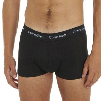 Calvin Klein 5P Cotton Stretch Solid Low Rise Trunks Sort bomuld Large Herre