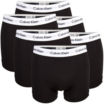 Calvin Klein 6P Cotton Stretch Trunks Sort/Hvid bomuld Medium Herre