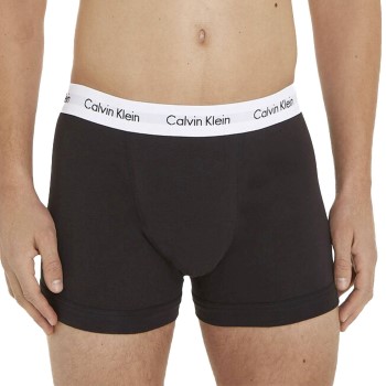 Calvin Klein 3P Cotton Stretch Trunks Sort/Hvid bomuld X-Large Herre