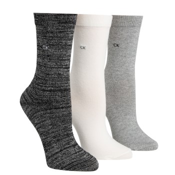 Calvin Klein Legwear Calvin Klein Strømper 3P Holiday Sparkle Crew Gift Box Sort/Grå Strl 37/41 Dame