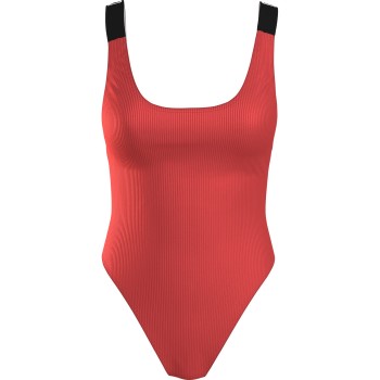 Calvin Klein Intense Power Rib Scoop Swimsuit Koral polyamid Large Dame