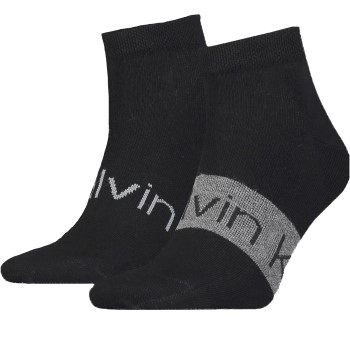 Calvin Klein Legwear Calvin Klein Strømper 2P Logo Ribbon Sneaker Socks Sort Str 43/46 Herre