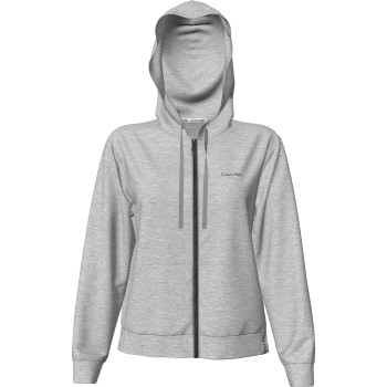 Se Calvin Klein Modern Cotton LW Full Zip Hoodie Grå X-Large Dame ved Timarco