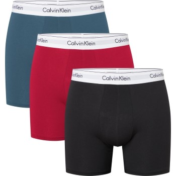 Calvin Klein 3P Modern Cotton Stretch Boxer Brief Rød/Blå bomuld Medium Herre