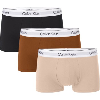 Calvin Klein 3P Modern Cotton Stretch Naturals Trunk Sort/brun bomuld Large Herre