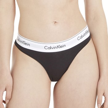 Calvin Klein Trusser Modern Cotton Thong Sort X-Small Dame