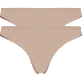 Calvin Klein Trusser 2P One Cotton Stretch Plus Thong Beige bomuld XX-Large Dame