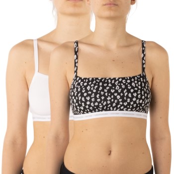 Calvin Klein Bh 2P One Cotton Unlined Bralette Sort/Hvid X-Small Dame