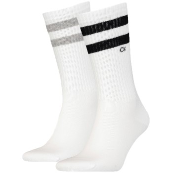 Calvin Klein Legwear Calvin Klein Strømper 2P Stripe Socks Hvid Str 39/42 Herre