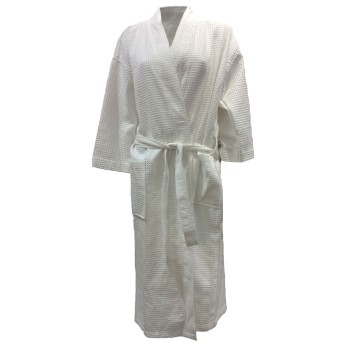 Se Missya Honeycomb Cotton Robe Hvid bomuld Medium Dame ved Timarco