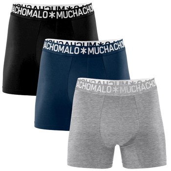 Muchachomalo 3P Cotton Stretch Basic Boxer Grå/Sort bomuld Large Herre