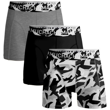 Muchachomalo 3P Cotton Stretch Duche Boxer Sort/Grå bomuld Small Herre