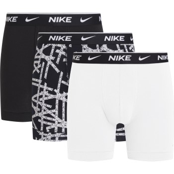 Nike 3P Everyday Cotton Stretch Boxer Brief Sort/Hvid bomuld X-Large Herre