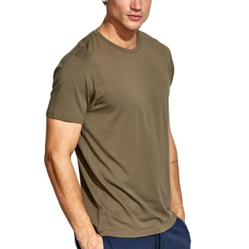 Se Panos Emporio Base Bamboo Tee Oliven X-Large Herre ved Timarco