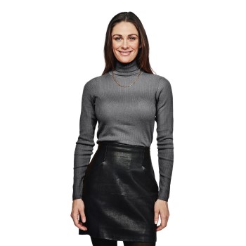 Se Pierre Robert X Jenny Skavlan Wool Turtleneck Mørkgrå  M/L Dame ved Timarco