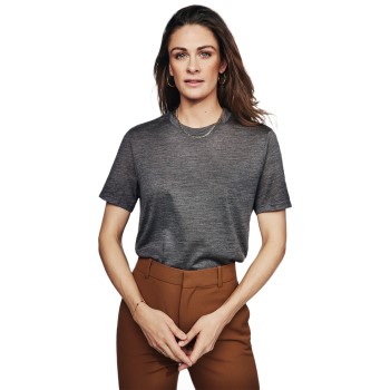 Se Pierre Robert X Jenny Skavlan Wool Wide T-Shirt Mørkgrå  Small Dame ved Timarco