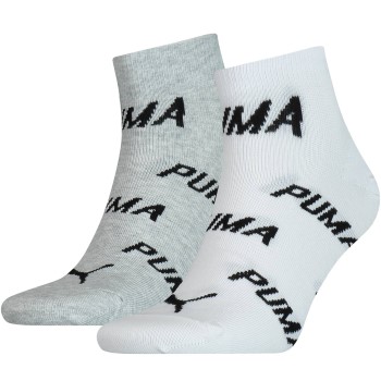 Puma Strømper 2P BWT Quarter Sock Hvid/Grå Str 35/38