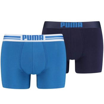 Puma 2P Everyday Placed Logo Boxer Blå bomuld Large Herre