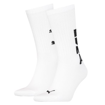 Puma Strømper 2P Graphic Logo Crew Socks Hvid Str 39/42 Herre