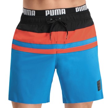 Puma Badebukser Heritage Stripe Mid Swim Shorts Sort/Blå polyester Medium Herre