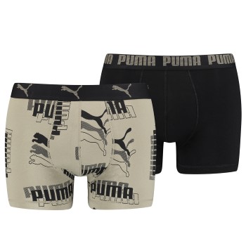 Puma 2P Logo Print Boxer Sand bomuld Medium Herre