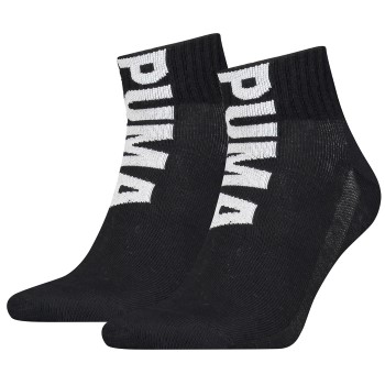 Puma Strømper 2P Men Logo Quarter Socks Sort Str 39/42 Herre