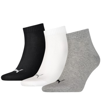 Puma Strømper 3P Quarter Socks Grå/Sort Str 43/46