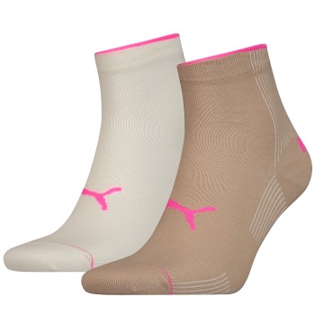 Puma Strømper 2P Rib Quarter Sock Beige Str 35/38 Dame