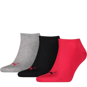 Puma Strømper 3P Sneaker Socks Rød/Grå Str 43/46