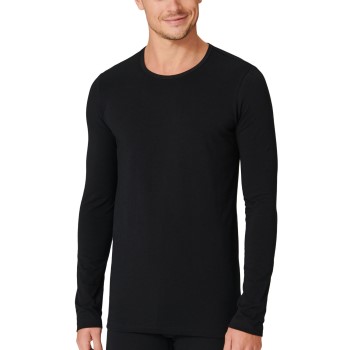 Se Schiesser 95-5 Organic Cotton Long Sleeve Shirt Sort økologisk bomuld Small Herre ved Timarco