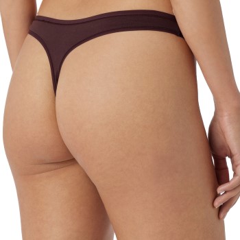 Schiesser Trusser 3P 95-5 Organic Cotton Thong Rød/Sort økologisk bomuld 40 Dame