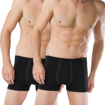 Schiesser 2P Essentials Boxer Briefs Sort bomuld Large Herre