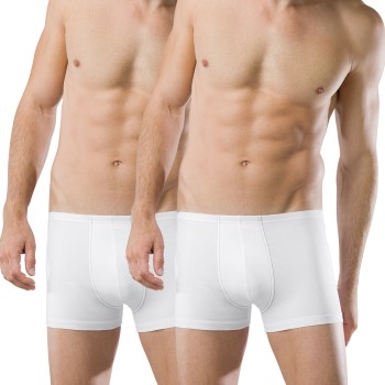 Schiesser 2P Essentials Boxer Briefs Hvid bomuld Small Herre