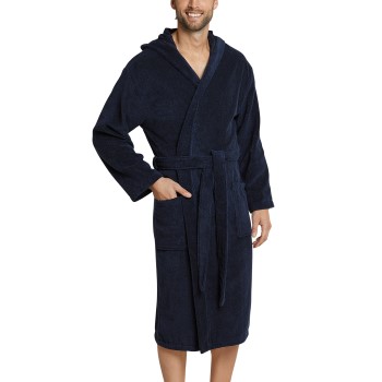 Schiesser Essentials Terry Cloth Bathrobe Marineblå bomuld Medium Herre