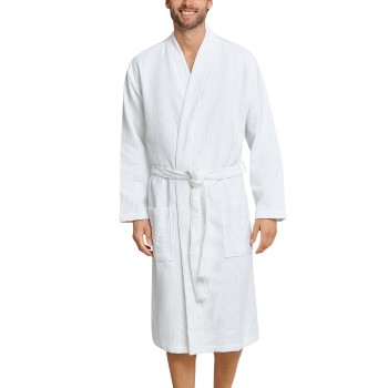 Schiesser Essentials Waffle and Terry Bathrobe Hvid bomuld XX-Large Herre