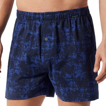 Schiesser 2P Fun Prints Boxer Shorts Blå Mønster bomuld Medium Herre