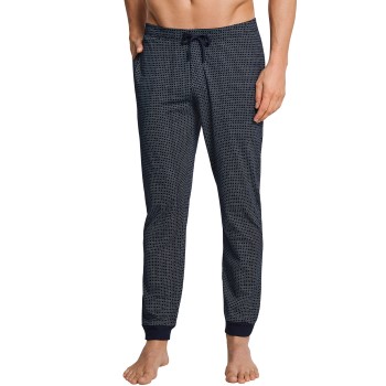 Se Schiesser Mix and Relax Lounge Pants With Cuffs Blå Mønster bomuld X-Large Herre ved Timarco