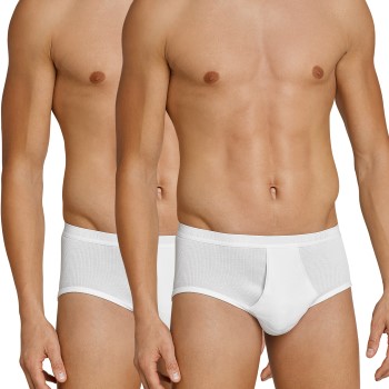 Schiesser 2P Original Classics Double Rib Briefs Hvid bomuld Medium Herre