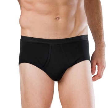 Schiesser Original Classics Fine Rib Sport Brief Sort bomuld Large Herre