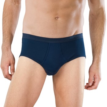 Schiesser Original Classics Fine Rib Sport Brief Marineblå bomuld Medium Herre