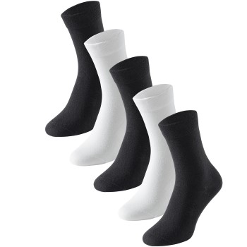 Schiesser Strømper 5P Women Socks Sort/Hvid Str 39/42 Dame