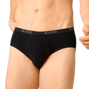 Sloggi 2P For Men Basic Midis Sort bomuld Large Herre