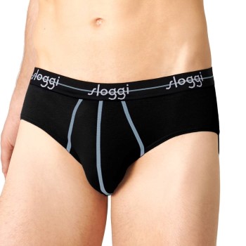 Sloggi 2P For Men Start Midi Sort bomuld Medium Herre